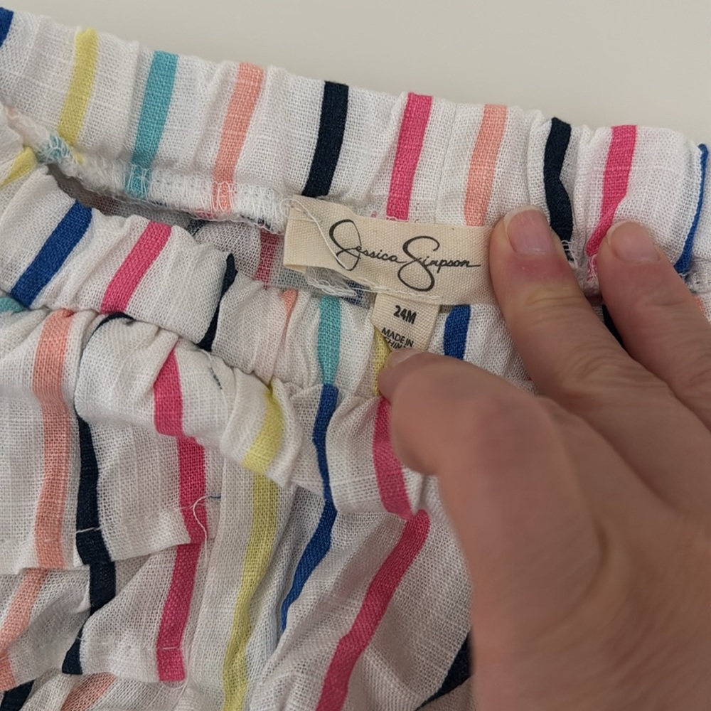 Jessica Simpson Baby Girl Ruffle Bloomers Striped 24M New - Picture 2 of 3